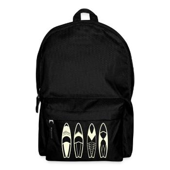 Minimalistische abstrakte Surfbretter - Rucksack - Schwarz - Vorne