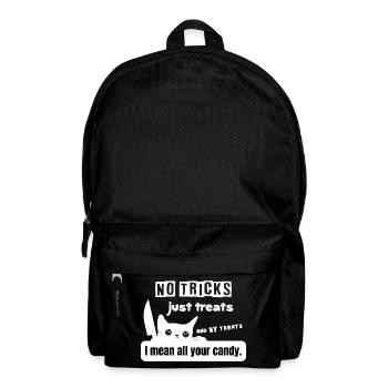 No Tricks Just Treats Cat Halloween - Backpack - black - Front