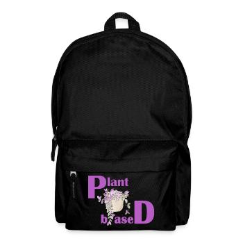 Plant Based – Pinkes Design Topfpflanze - Rucksack - Schwarz - Vorne