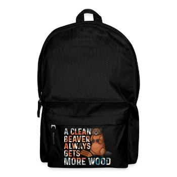 Clean beaver gets more wood - Backpack - black - Front