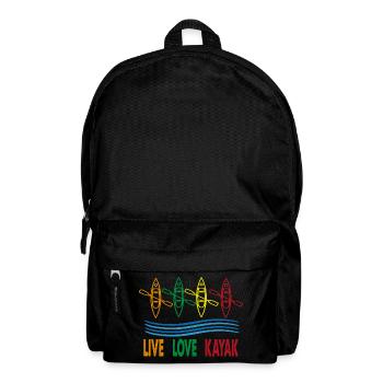 Live Love Kayak Kayaking Kayaking Canoe Kayak - Backpack - black - Front