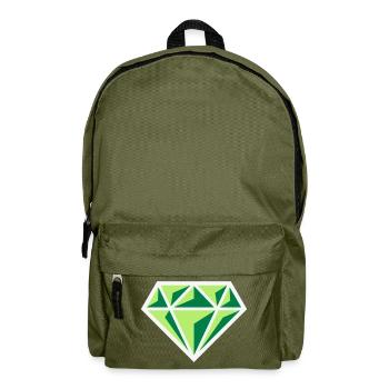 Diamant (Edelstein Brillant Symbol / NEG Gre 3C) - Rucksack - Olivgrün - Vorne