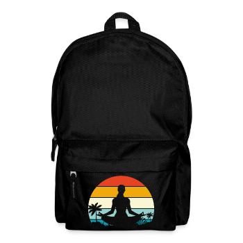 Yoga on the Beach Retro Meditation Design - Backpack - black - Front