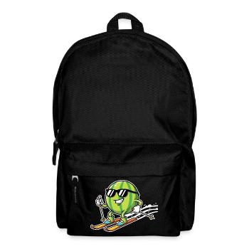 Wassermelone Auf Skiern Mit Sonnenbrille - Rucksack - Schwarz - Vorne