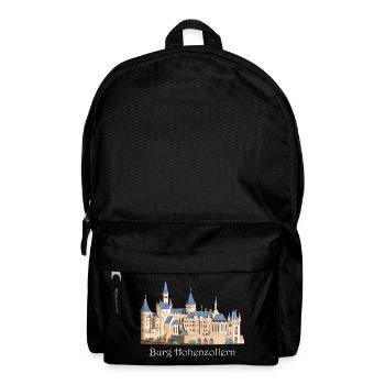 Illustration du château de Hohenzollern, dessin à la main - Sac à dos - noir - Devant