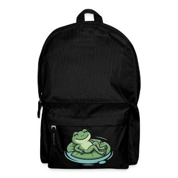 Chill frog on leaf pillow - Backpack - black - Front