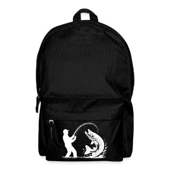 Hecht Hechtangler Angeln Raubfischangler Geschenk - Rucksack - Schwarz - Vorne