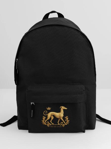 Free the Galgo - Embroidery Nr01 - Rucksack - Schwarz - Vorne