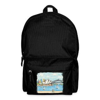 Sydney Opera House Harbour Bridge Sketch Art - Backpack - black - Front