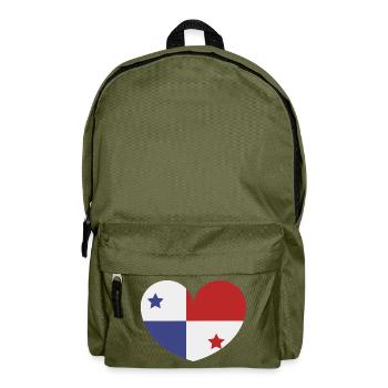 Panama-Herzflagge - Rucksack - Olivgrün - Vorne