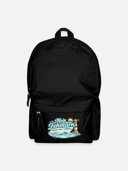 Moin Fehmarn Shirt Ostsee Insel Meer Geht Immer - Rucksack - Schwarz