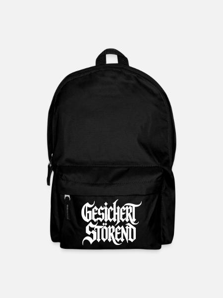 Gesichert Störend - Gothic Schrift - Rebellisch - Rucksack - Schwarz