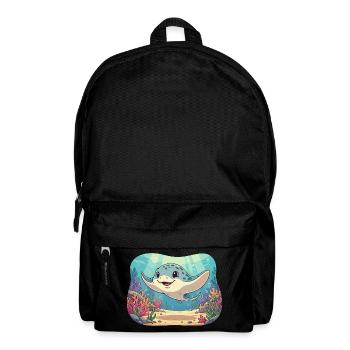 Fröhliche Manta im Riff - Rucksack - Schwarz - Vorne