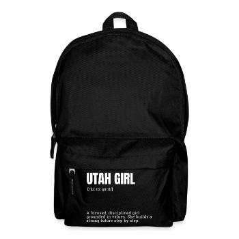 Utah Girl: Werte und Fokus - Rucksack - Schwarz - Vorne