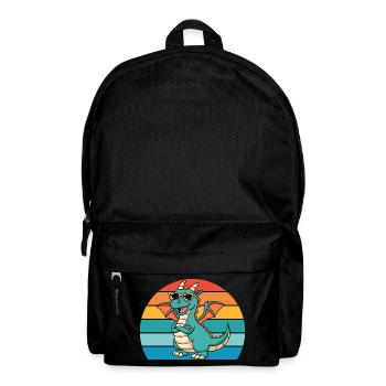 Retro Drache Mit Style Und Sonnenbrille - Rucksack - Schwarz - Vorne