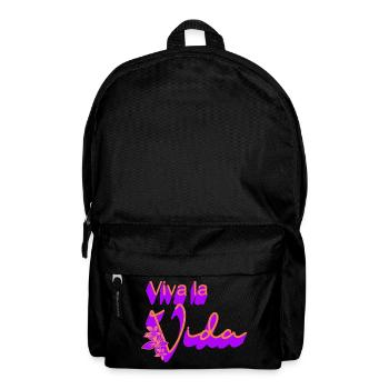 Auf das Leben Blumen-Design - Rucksack - Schwarz - Vorne
