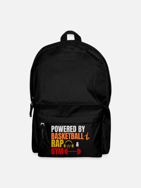 Powered by Basketball Rap & Gym Streetwear Design - Backpack - black