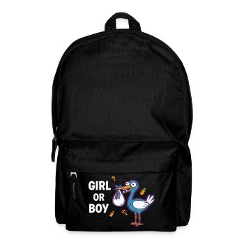 Gender Reveal Girl Or Boy Baby Shower Announcement - Backpack - black - Front