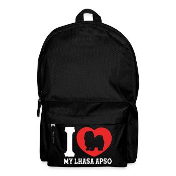 Lhasa Apso Hund - Rucksack - Schwarz - Vorne
