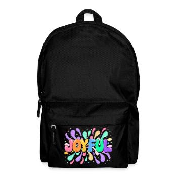 Lettrage Joyeux en éclats colorés - Sac à dos - noir - Devant