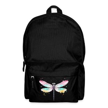 Libelle mit Aquarellflügeln - Rucksack - Schwarz - Vorne