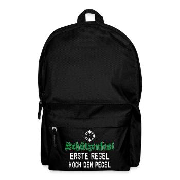 Schützenfest Erste Regel Hoch Den Pegel - Rucksack - Schwarz - Vorne
