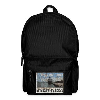Conception du port d’Anvers avec coordonnées géographiques - Sac à dos - noir - Devant