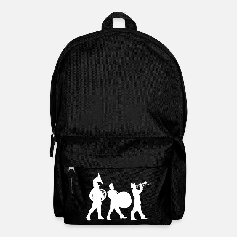 Brass band silhouettes on the street - Backpack - black