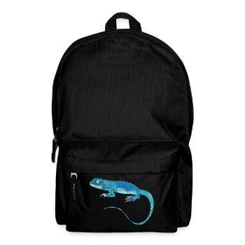 blauer Leguan Collage aus verschiedenen Muster - Rucksack - Schwarz - Vorne