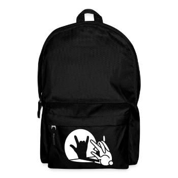 Lapin drôle ombre main ROCK musique HARD ROCK fan - Sac à dos - noir - Devant
