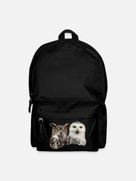 Schneeeule und amerikanische Eule - Rucksack - Schwarz