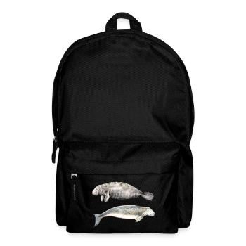 Sea cows: manatee and dugong - Backpack - black - Front