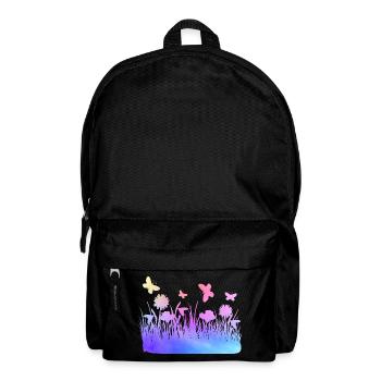 Blumenwiese Wasserfarben Garten Blumen - Rucksack - Schwarz - Vorne