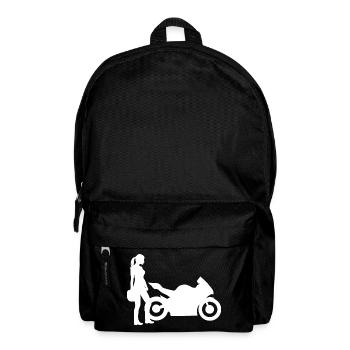 Motorradfahrerin Supersportler Frau Motorrad Dame - Rucksack - Schwarz - Vorne