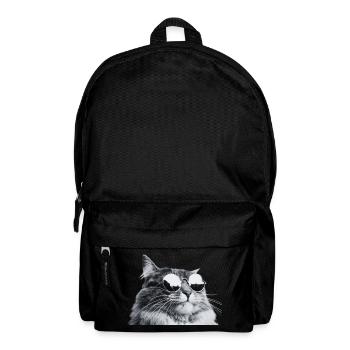 Graue Katze mit Sonnenbrille Porträt - Rucksack - Schwarz - Vorne