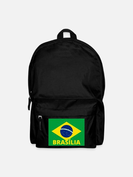 La ville de Brasília en drapeau brésilien - Sac à dos - noir