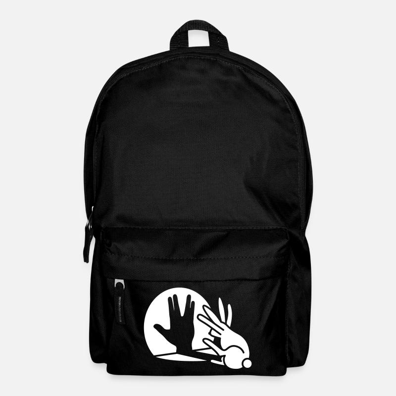 Kaninche Schatten Hand Vulkanischer Gruß trekkie - Rucksack - Schwarz