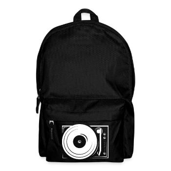 turntable platten DJ music hip hop icon Symbol - Rucksack - Schwarz - Vorne