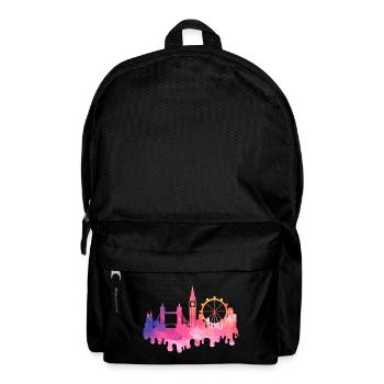 London England UK City Skyline Splash Colorful - Backpack - black - Front