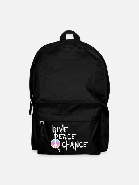 Frieden, Zitat, Tag des Friedens, Friedenszeichen - Rucksack - Schwarz