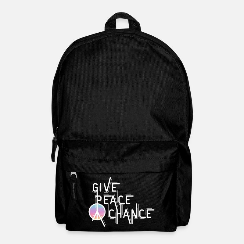 Frieden, Zitat, Tag des Friedens, Friedenszeichen - Rucksack - Schwarz