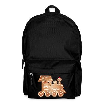Gingerbread man as train driver in the gingerbread train - Backpack - black - Front