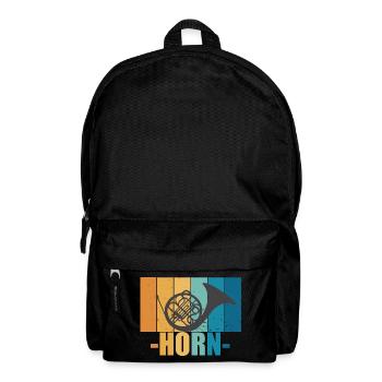 Horn Vintage Musiker Instrument Geschenk - Rucksack - Schwarz - Vorne