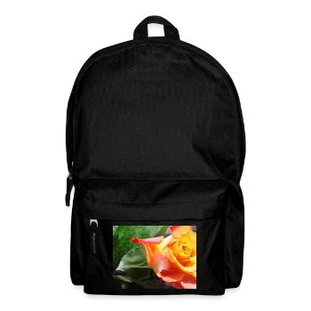 Rose orange à feuilles vertes - Sac à dos - noir - Devant