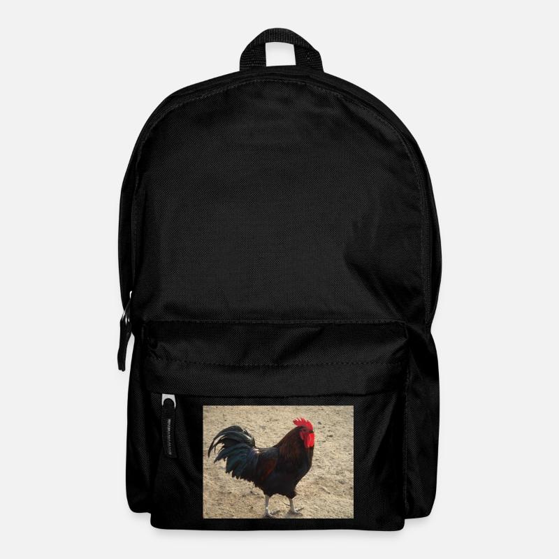 Hahn mit schwarzen Federn - Rucksack - Schwarz