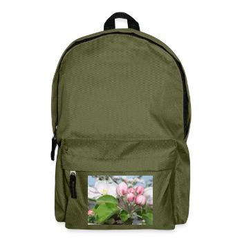 Apfelblüten Zweige Frühling Sommer - Rucksack - Olivgrün - Vorne