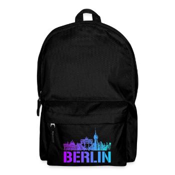 Berlin Skyline mit Berliner Wahrzeichen - Rucksack - Schwarz - Vorne
