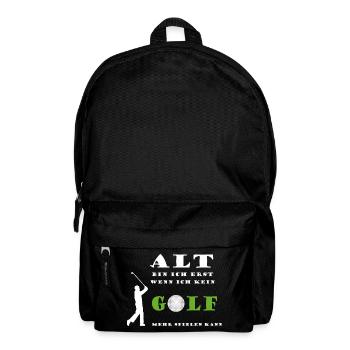 Golfspieler Golf Sport Alter altern junggeblieben - Rucksack - Schwarz - Vorne