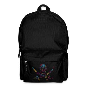 LGBTQIA+ T-Shirt Skull Sword Word Cloud Gay Pride - Backpack - black - Front