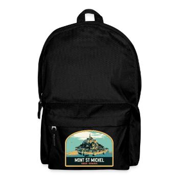 Panoramic illustration of Mont Saint Michel - Backpack - black - Front